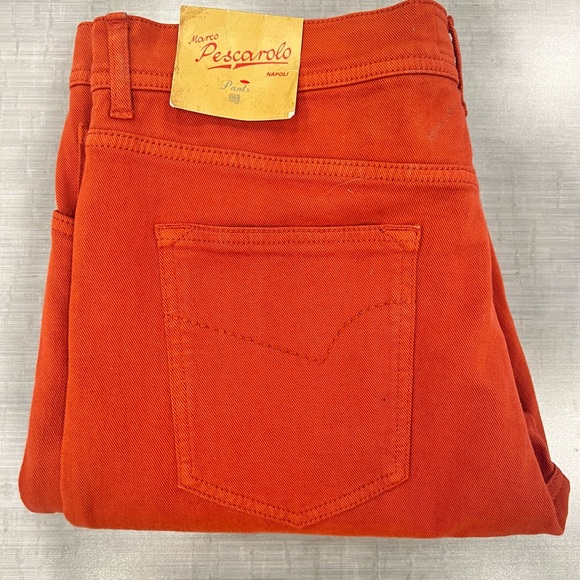 Marco Pescarolo Italian made Men's Vibrant Orange Jeans